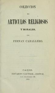 Cover of Colección de artículos religiosos y morales by Fernán Caballero