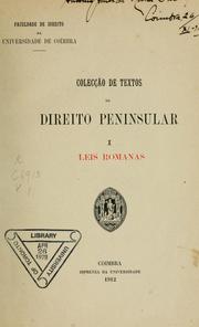 Front cover of Colecção de textos de direito peninsular by Universidade de Coimbra. Faculdade de Direito