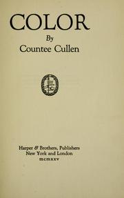 Cover of Color by Countee Cullen