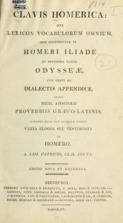 Cover of Clavis Homerica by Michael Apostolius