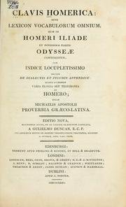 Cover of Clavis Homerica by Michael Apostolius