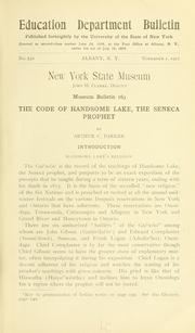 Front cover of The code of Handsome Lake, the Seneca prophet by Handsome Lake