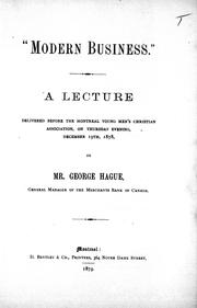 Front cover of Modern business by Hague, George