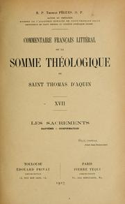 Cover of Commentaire français littéral de la Somme Théologique de Saint Thomas d'Aquin by Thomas Pègues
