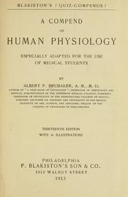 Front cover of A compend of human physiology by Brubaker, Albert P.