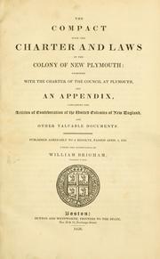 Cover of The compact with the charter and laws of the colony of New Plymouth by New Plymouth Colony.