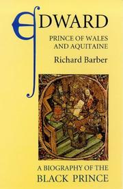 Front cover of Edward, Prince of Wales and Aquitaine by Richard Barber