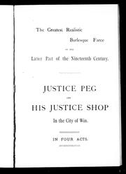 Front cover of Justice Peg and his justice shop in the city of Win by Unknown