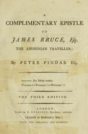Front cover of A complimentary epistle to James Bruce, Esq by Pindar, Peter