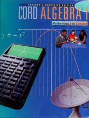 Front cover of CORD Algebra 1. by Center for Occupational Research and Development (U.S.)