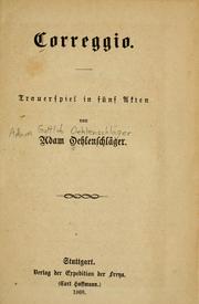Front cover of Correggio by Adam Gottlob Oehlenschläger