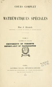 Front cover of Cours complet de mathématiques spéciales by Jules Haag