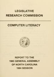 Front cover of Computer literacy by North Carolina. General Assembly. Legislative Research Commission.
