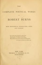 Front cover of The complete poetical works of Robert Burns by Robert Burns