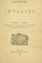 Cover of Cookery for invalids by Thomas J. Murrey