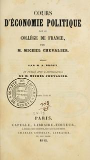 Front cover of Cours d'©Øeconomie politique fait au Coll©Łege de France by Chevalier, Michel