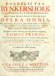 Cover of Cornelii van Bynkershoek ... Opera omnia ... by Cornelis van Bijnkershoek