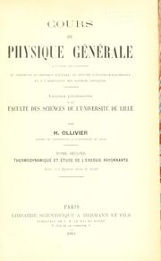 Front cover of Cours de physique générale à l'usage des candidats au certificat de physique générale au diplome d'ingénieur-electricien et à l'agrégation des sciences physiques by Helois Ollivier