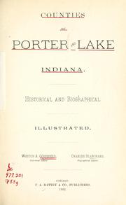 Front cover of Counties of Porter and Lake, Indiana by Weston Arthur Goodspeed