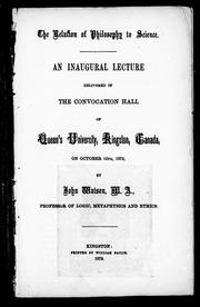 Cover of The relation of philosophy to science by John Watson