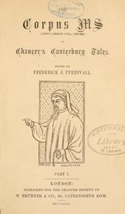 Front cover of The Corpus MS. (Corpus Christi Coll., Oxford) of Chaucer's Canterbury Tales by Geoffrey Chaucer