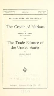 Cover of The credit of nations by Francis Wrigley Hirst