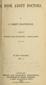 Front cover of A book about doctors by John Cordy Jeaffreson