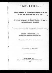 Front cover of Education in its highest relations, and the advantages to be derived from the use of libraries by James Baird
