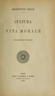 Front cover of Cultura e vita morale by Benedetto Croce
