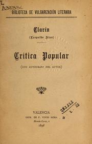 Cover of Critica popular by Leopoldo Alas