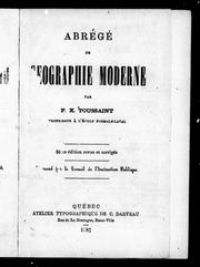 Cover of Abrégé de géographie moderne by F. X. Toussaint