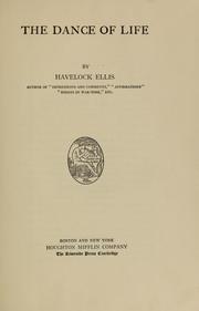 Cover of The dance of life by Havelock Ellis