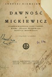 Cover of Dawność a Mickiewicz by Andrzej Niemojewski