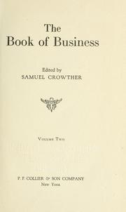 Front cover of The book of business by Samuel Crowther