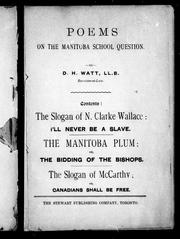 Front cover of Poems on the Manitoba school question by D. H. Watt