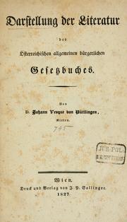 Front cover of Darstellung der Literatur des Österreichischen allgemeinen bürgerlichen Gesetzbuches by Johann Vesque von Püttlingen