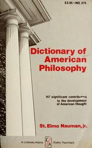 Front cover of Dictionary of American philosophy by St. Elmo Nauman
