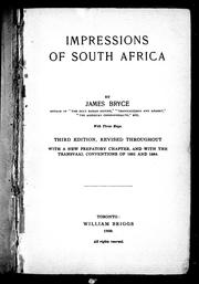 Front cover of Impressions of South Africa by James Bryce
