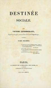 Cover of Destinée sociale by Victor Considerant