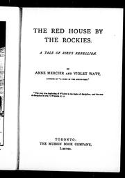 Front cover of The red house by the Rockies by Mercier, Jerome Mrs.