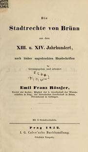 Front cover of Deutsche Rechtsdenkmäler aus Böhmen und Mähren by Emil Franz Rössler