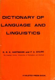 Front cover of Dictionary of language and linguistics by Reinhard R. K. Hartmann