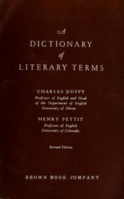 Cover of A dictionary of literary terms by Charles Duffy