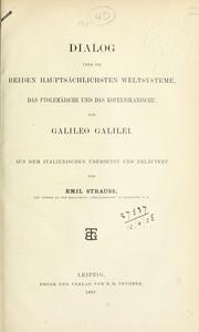 Front cover of Dialog über die beiden hauptsächlichtsten Weltsysteme, das Ptolemäische und das Kopernikanische by Galileo Galilei