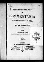 Front cover of Disputationes theologicæ, seu, Commentaria in Summam theologicam D. Thomæ by Louis-Adolphe Paquet
