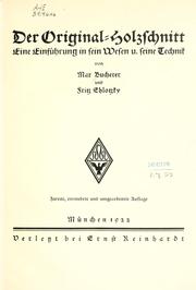 Cover of Der original-holzschnitt by Max Bucherer