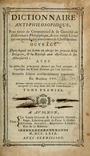 Front cover of Dictionnaire anti-philosophique by L. M. Chaudon