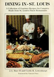 Front cover of Dining in--St. Louis by J. Arthur Baer