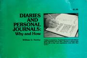 Cover of Diaries and personal journals by William G. Hartley