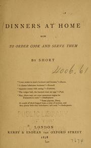 Cover of Dinners at home by Short.